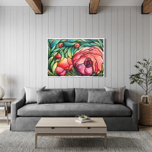 Pink Roses Original Painting 36 x 24 inch