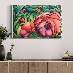 Pink Roses Original Painting 36 x 24 inch
