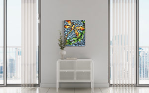 Orange Dragonfly Original Painting 16 x 20 inches