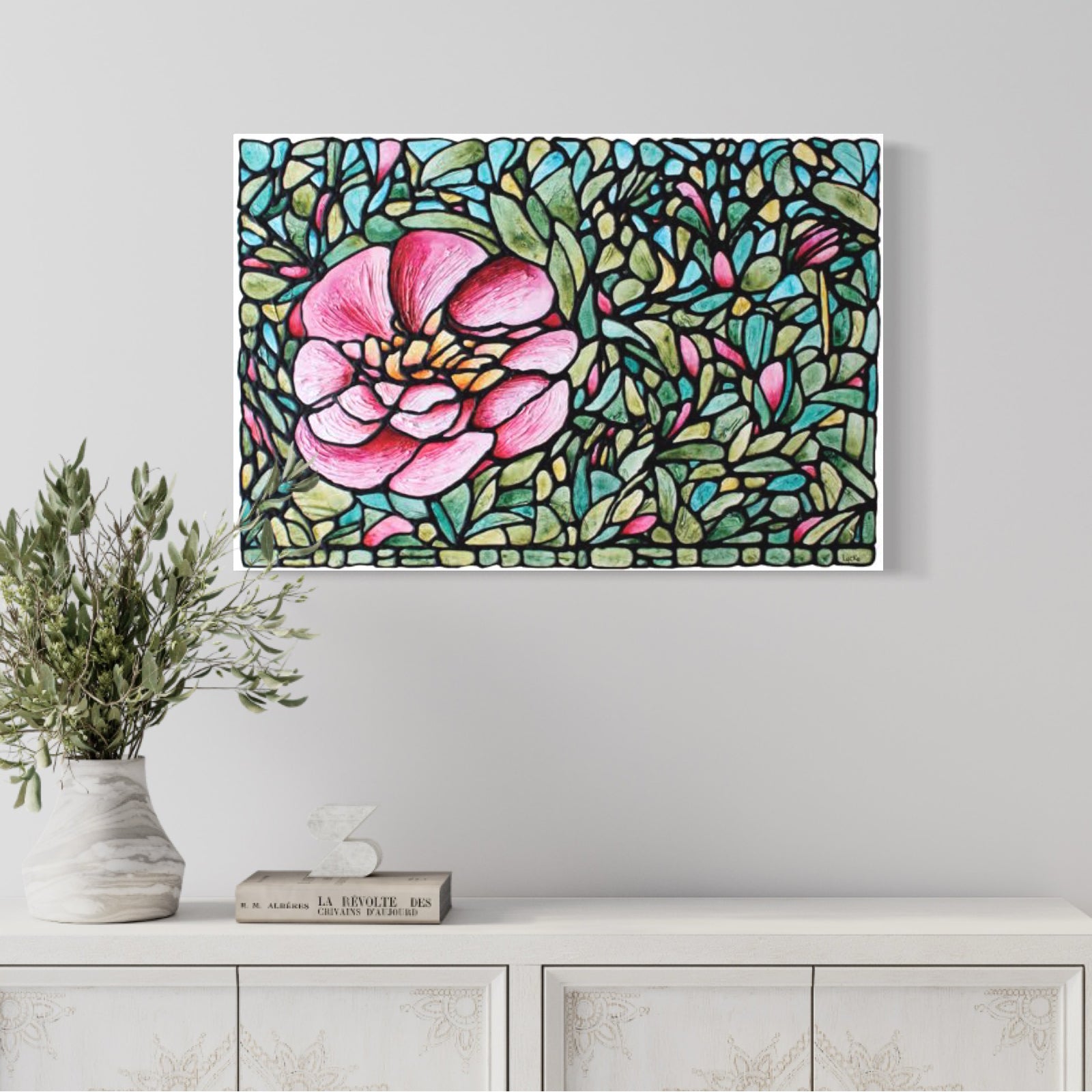 Peony Flower Original Painting 30 x 20 inches