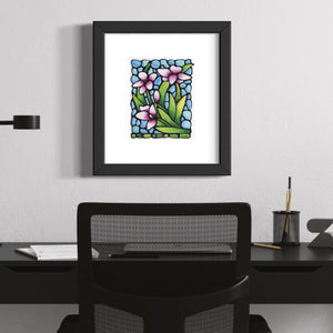 Purple Snapdragon Flowers Original Painting Framed