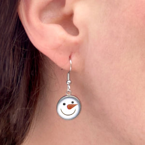 Snowman Christmas Dangle Earrings