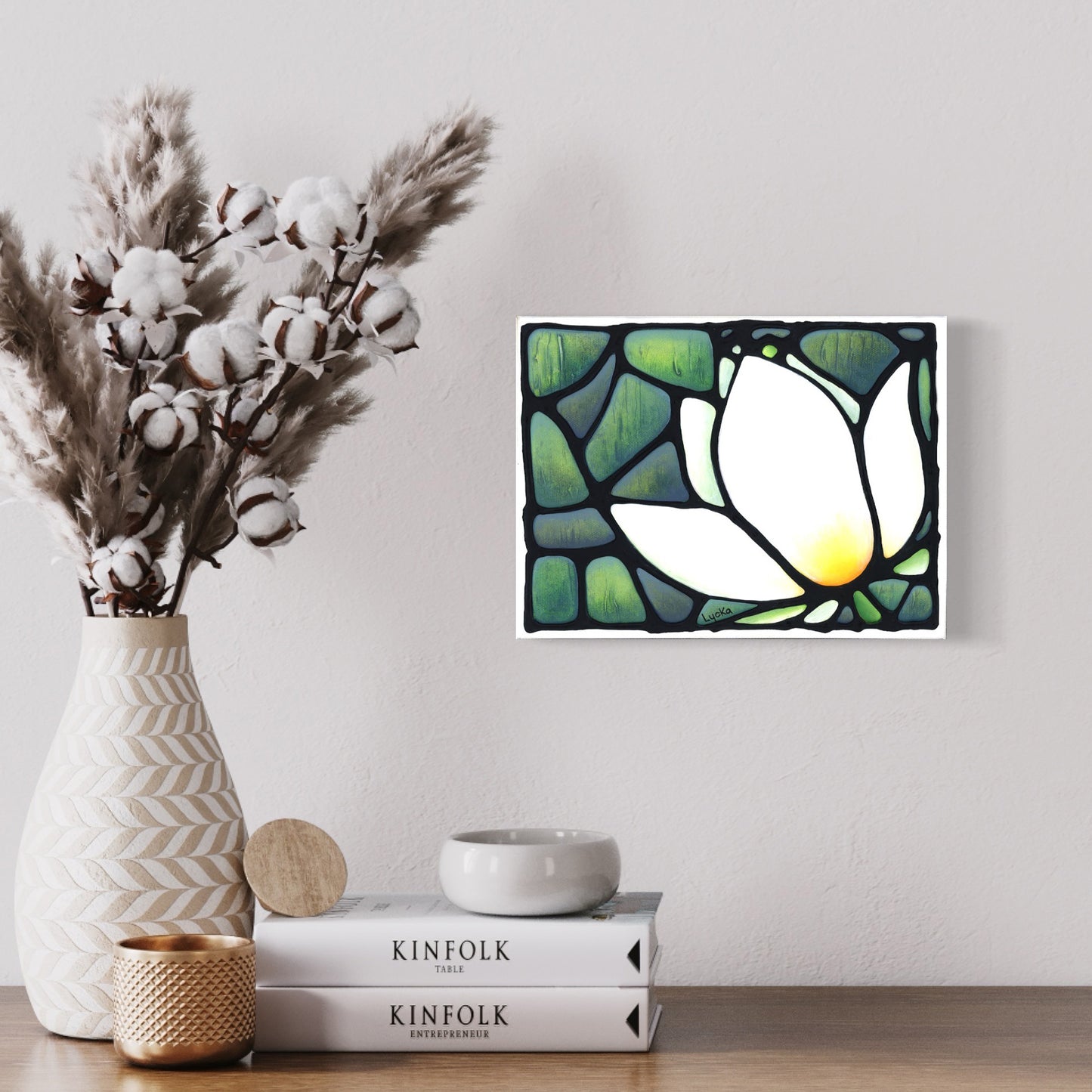 Lotus Flower Original Painting 10 x 8 inch