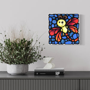 Cute Dragonfly Original Painting 8" x 8"
