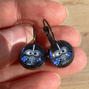 50% Off - Darth Vader Black Dangle Earrings