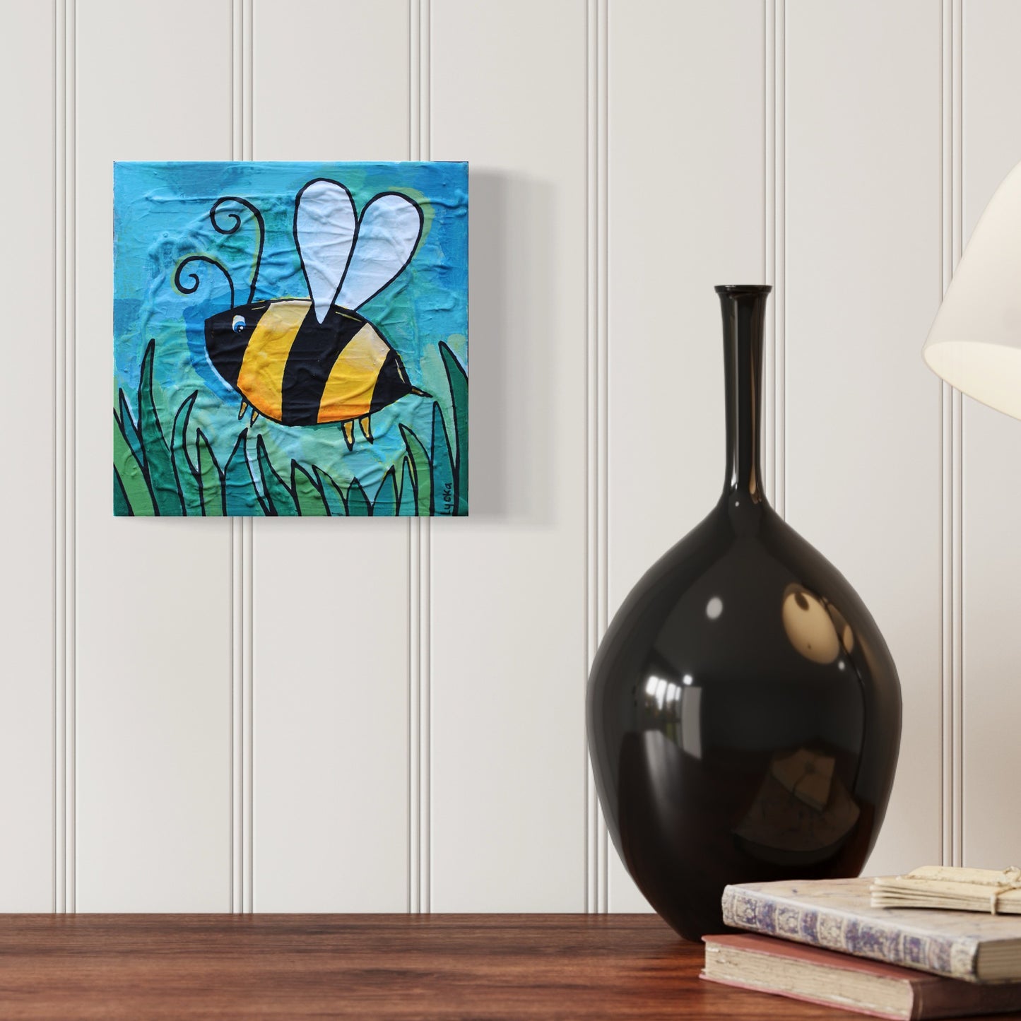 Bumble Bee Original Painting 8" x 8"