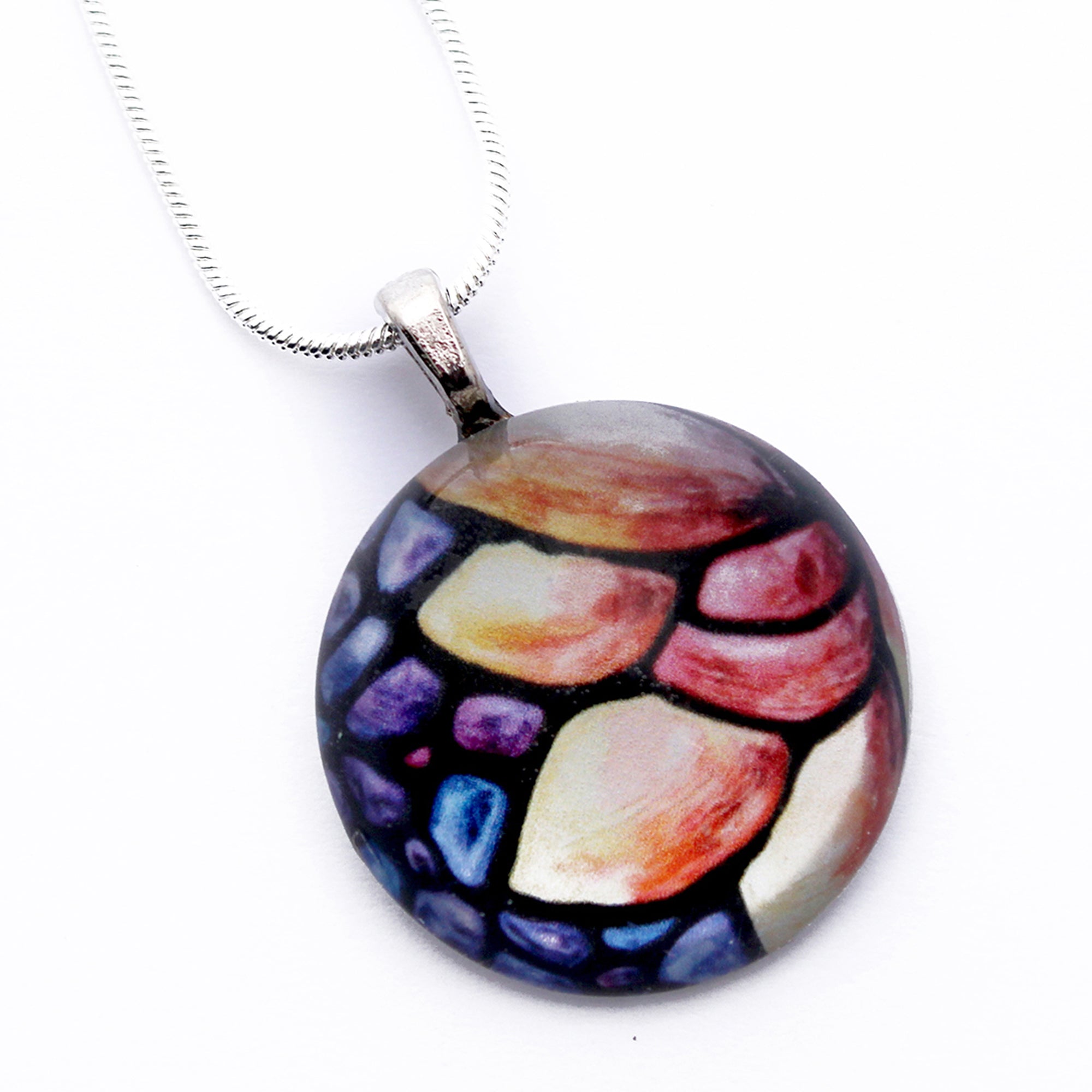 50% Off - Abstract Lily Flower Flat Circle Necklace