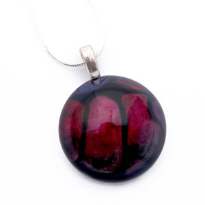 50% Off  - Abstract Burgundy Dome Necklace