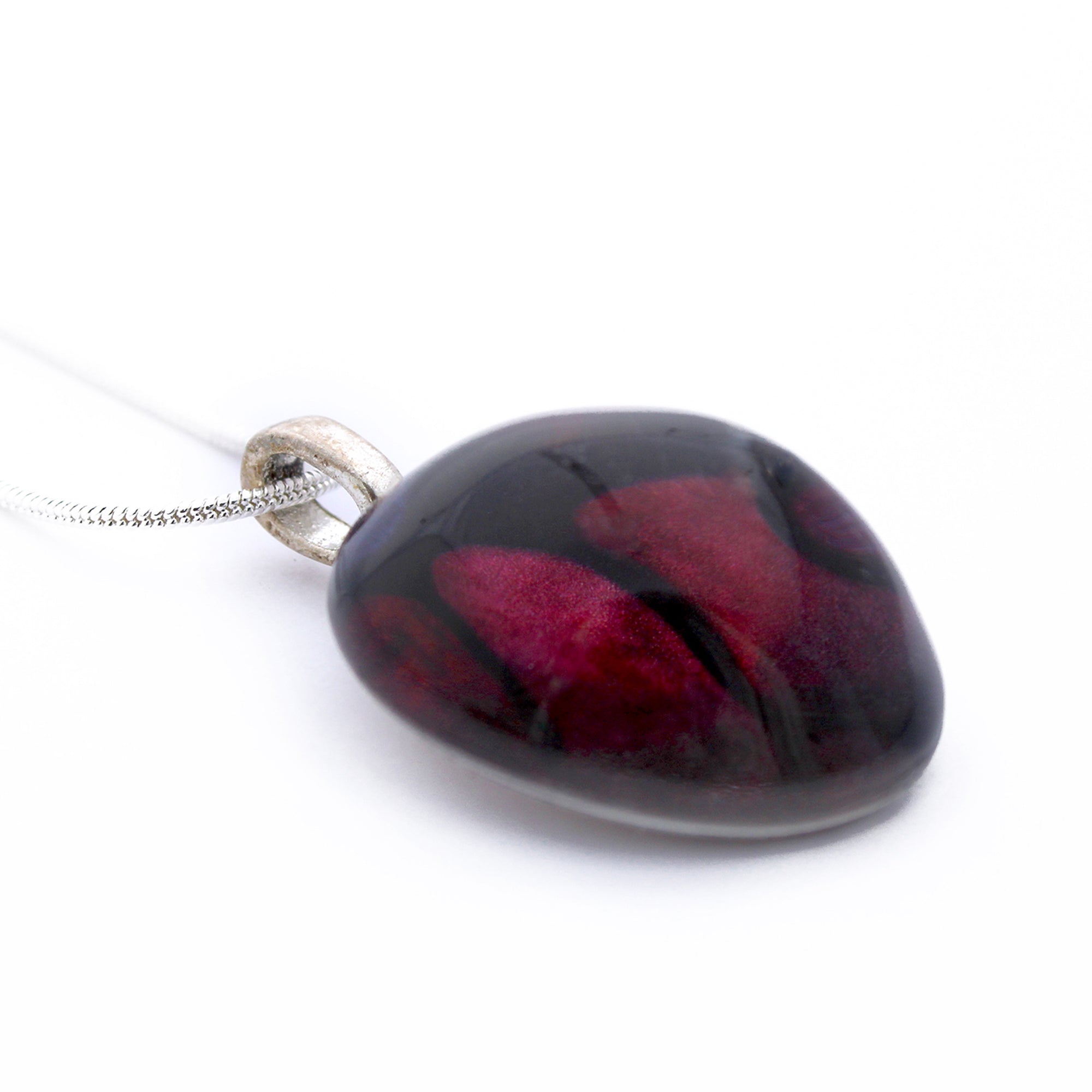 50% Off  - Abstract Burgundy Dome Necklace
