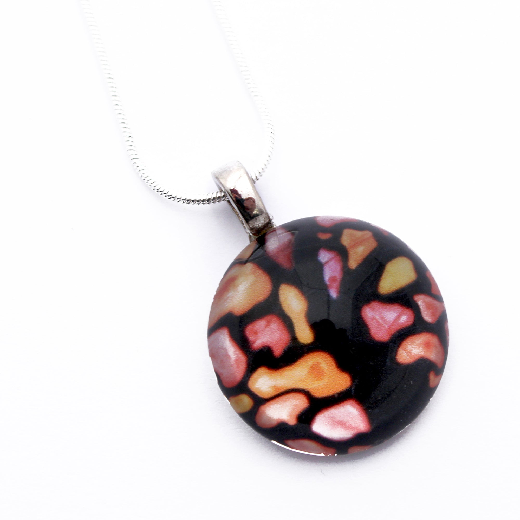 50% Off - Abstract Autumn Tree Dome Necklace