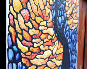 Yellow Autumn Tree Original Painting 24 x 30 inch