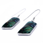 Load image into Gallery viewer, 50% Off - Rectangle Dangle Earrings - Peacock Feather
