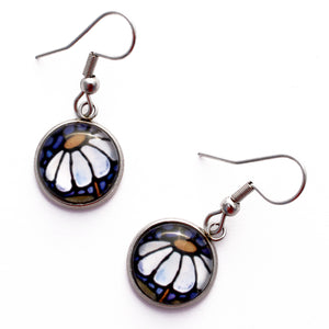 Flower Dangle Earrings - Daisy Circle Earrings