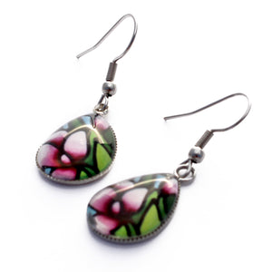 Purple Snapdragon Teardrop Earrings