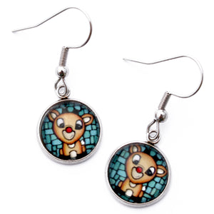 Rudolph Christmas Dangle Earrings - Full Body