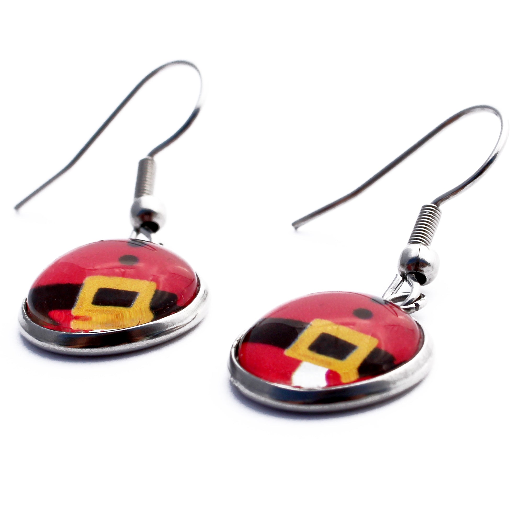 Santa Belt Christmas Dangle Earrings