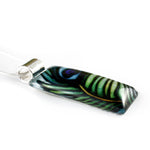 Load image into Gallery viewer, Peacock Feather Necklace - Rectangle Pendant
