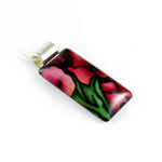 Load image into Gallery viewer, Red Flower Necklace - Red Gladiolus Flower Pendant
