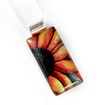 Load image into Gallery viewer, Orange Sunflower Necklace - Rectangle Pendant
