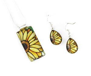 Yellow Daisy Jewelry Set