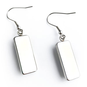 50% Off - Rectangle Dangle Earrings - Peacock Feather