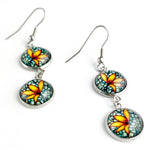 Load image into Gallery viewer, Long Dangle Earrings - Tiger Lily Flower
