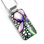Load image into Gallery viewer, Purple Iris Necklace - Rectangle Pendant
