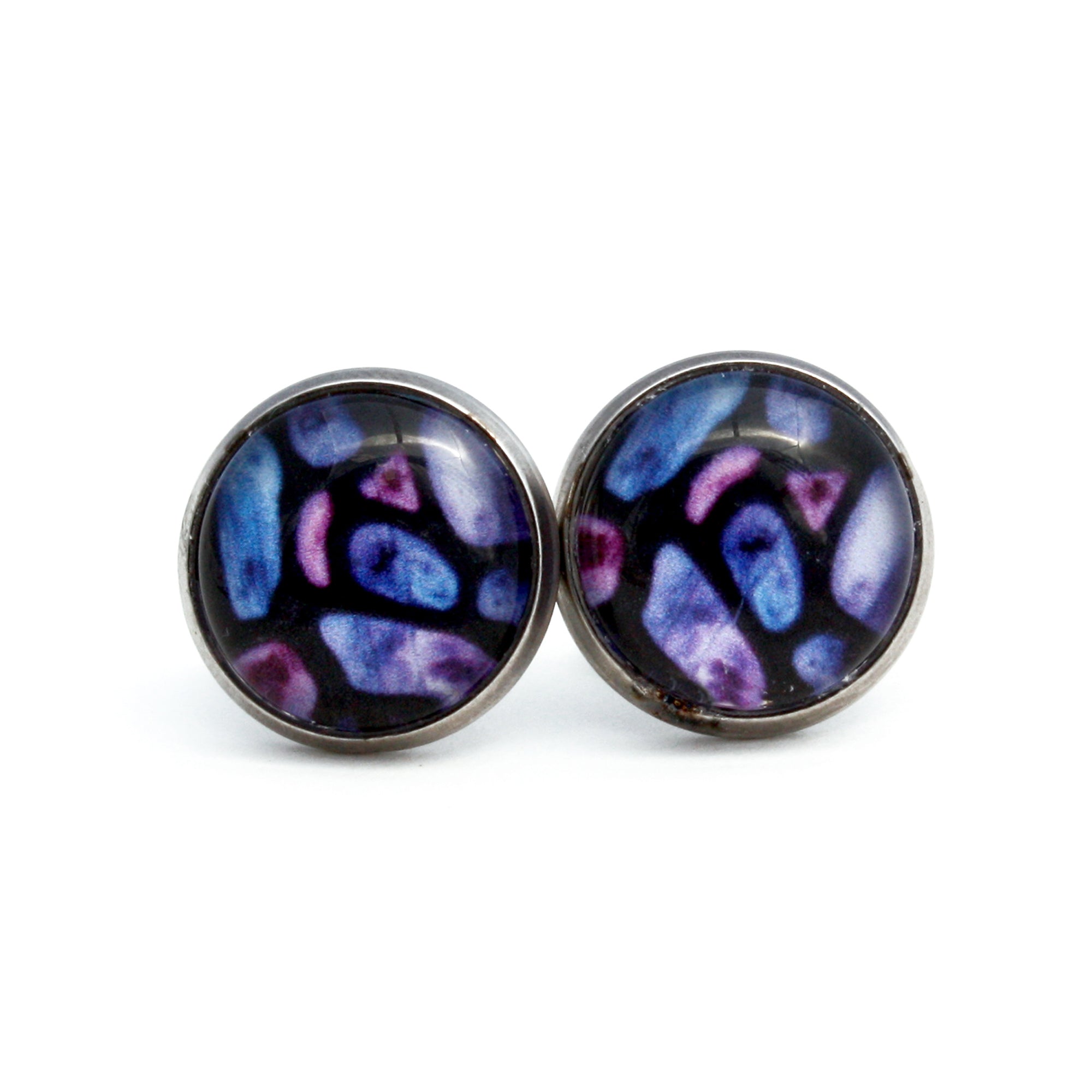 50% Off - Abstract Purple Stud Earrings