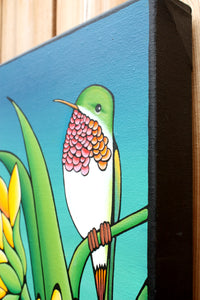Hummingbird Original Painting 12 x 24 inch