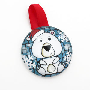 Polar Bear Glass Ornament
