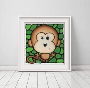 Monkey Nursery Wall Art Print
