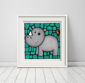 Rhinoceros Nursery Wall Art Print