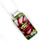 Load image into Gallery viewer, Peony Flower Necklace - Rectangle Pendant
