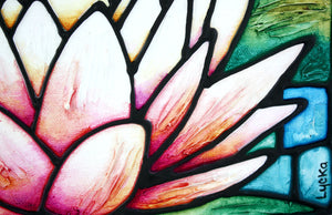 Lotus Flower Original Painting 10 x 8 inch