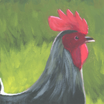 Load image into Gallery viewer, Rooster Painting 10 x 10 inch
