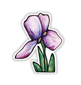 Purple Iris Flower Vinyl Sticker