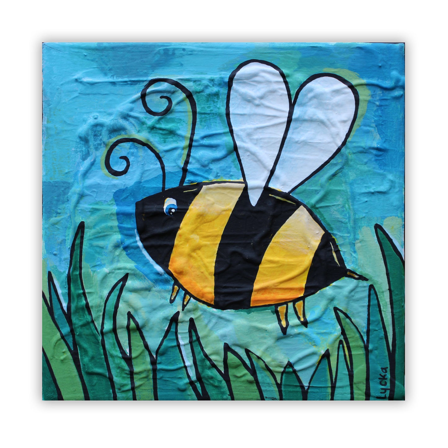 Bumble Bee Original Painting 8" x 8"