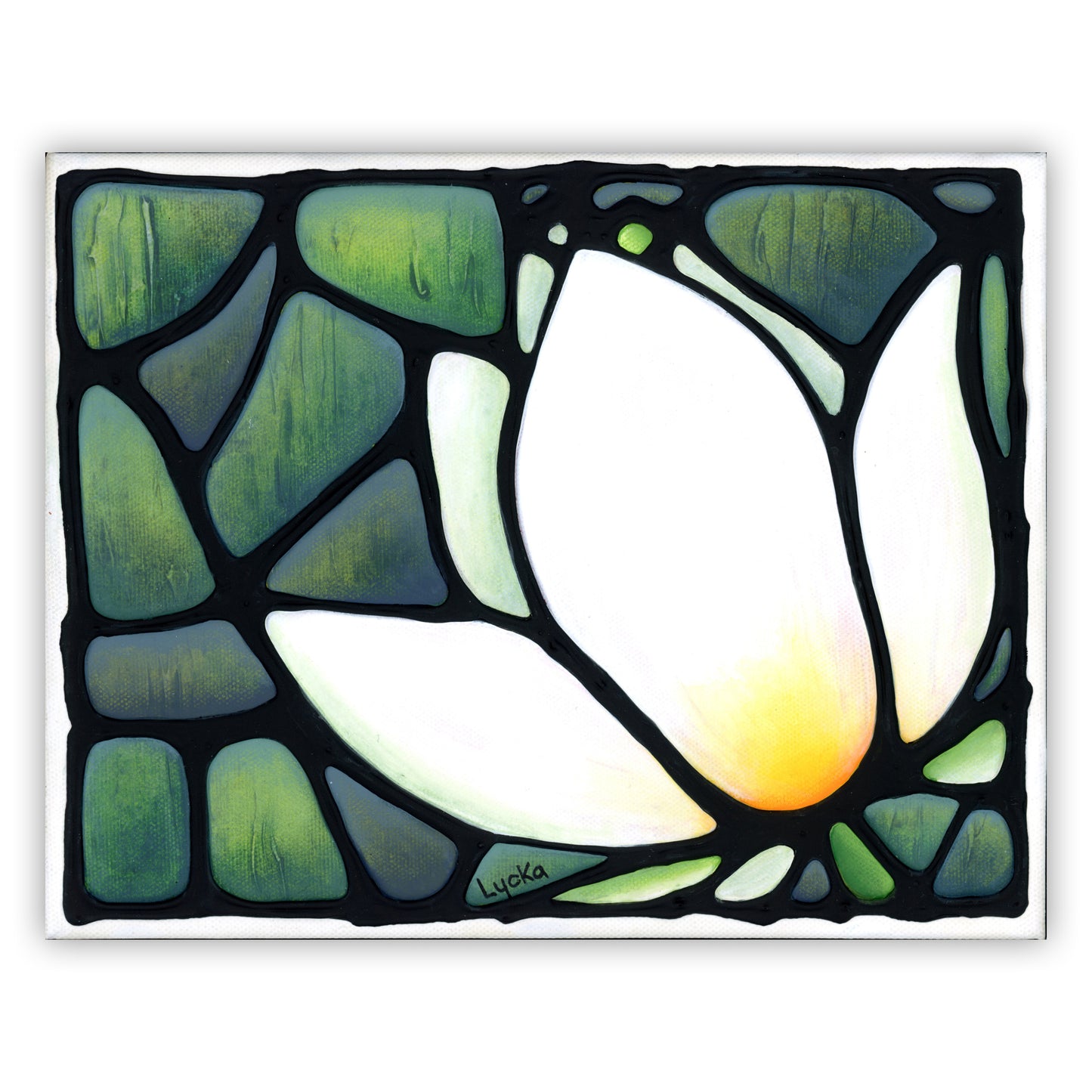 Lotus Flower Original Painting 10 x 8 inch