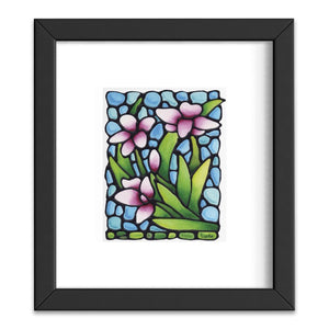 Purple Snapdragon Flowers Original Painting Framed