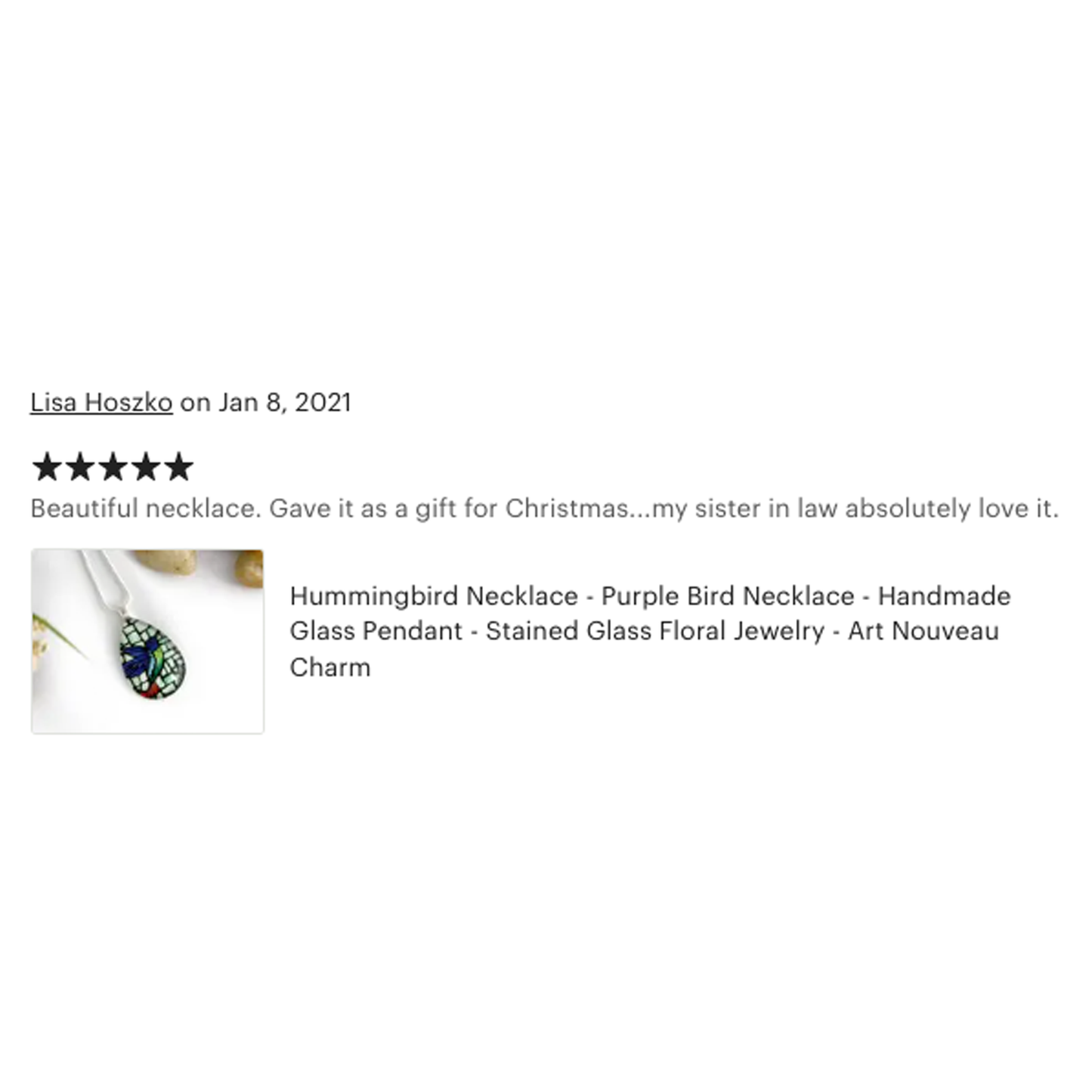 Hummingbird Teardrop Necklace