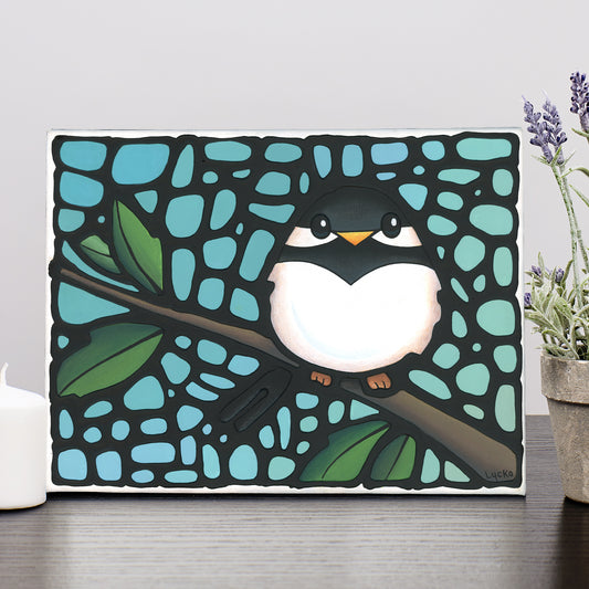 Chickadee Bird Original Painting 12 x 9 inch