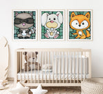 Load image into Gallery viewer, Woodland Animal Set of 6 Nursery Wall Art Prints
