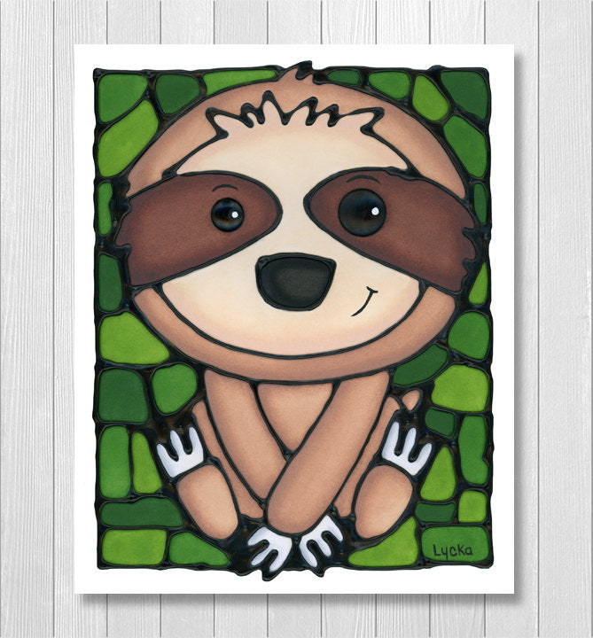 Sloth Nursery Wall Art Print