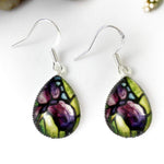 Load image into Gallery viewer, Iris Flower Teardrop Earrings
