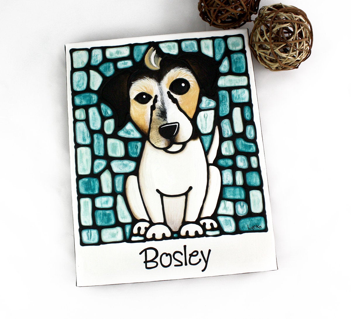 Custom Pet Portrait Painting With Name