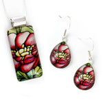 Load image into Gallery viewer, Red Flower Jewelry Set
