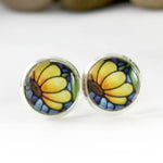 Load image into Gallery viewer, Yellow Sunflower Stud Earrings
