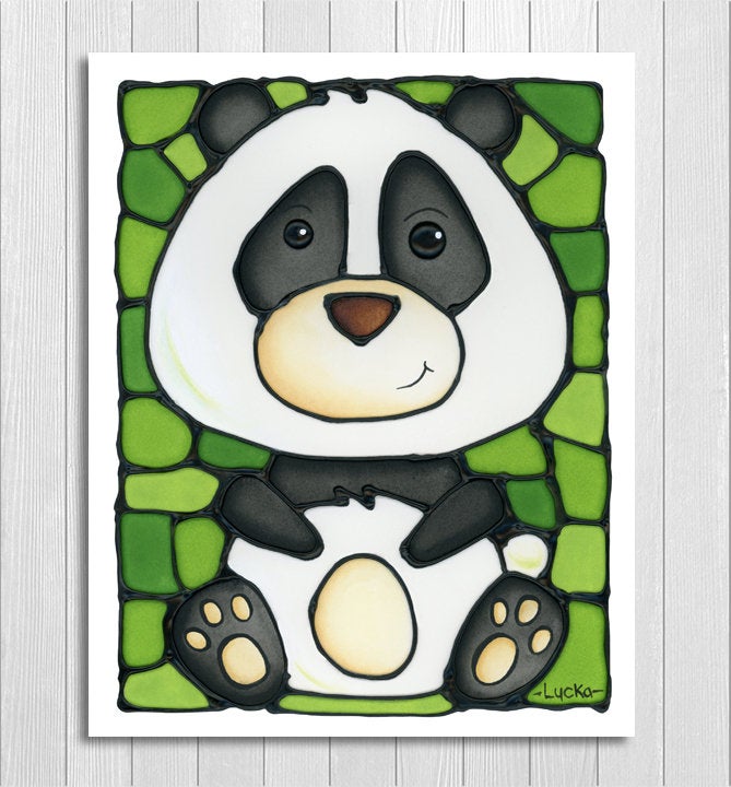 Panda Bear Nursery Wall Art Print