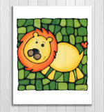 Load image into Gallery viewer, Jungle Animal Set of 4 Prints, Monkey, Lion, Giraffe, Tiger
