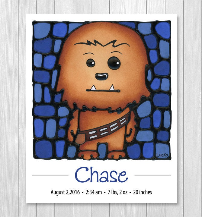 Personalized Baby Announcement Nursery Wall Art Print